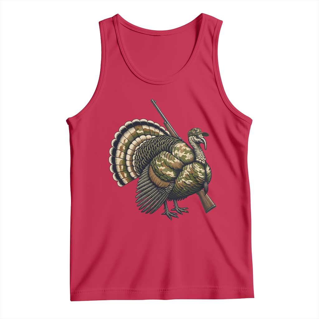 Funny Camo Turkey Hunter Rifle Gift Tank Top - Wonder Print Shop