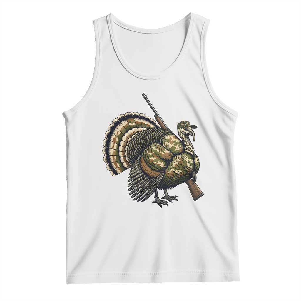 Funny Camo Turkey Hunter Rifle Gift Tank Top - Wonder Print Shop