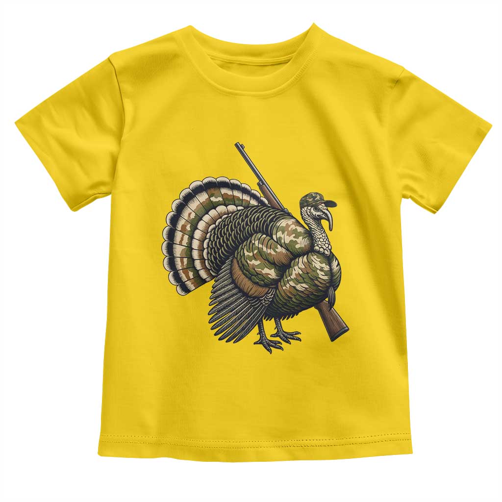 Funny Camo Turkey Hunter Rifle Gift Toddler T Shirt - Wonder Print Shop