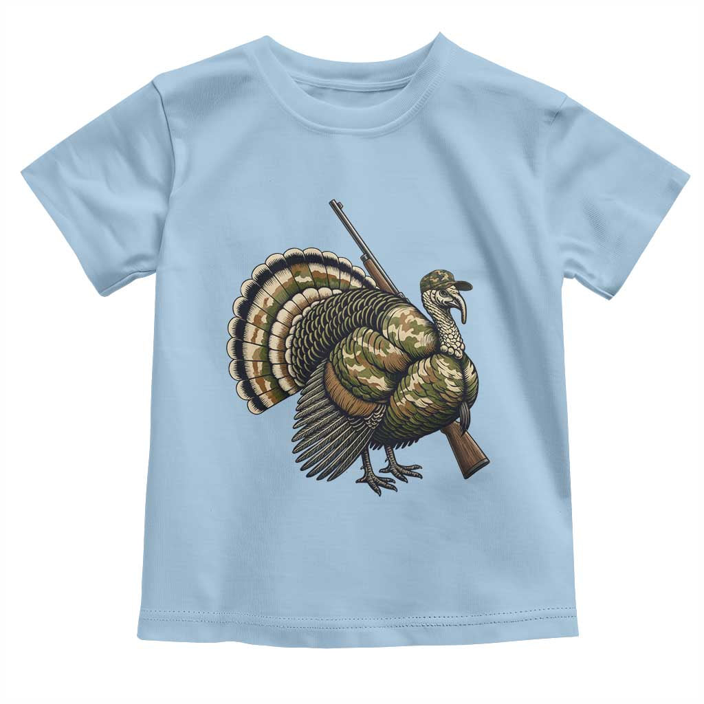 Funny Camo Turkey Hunter Rifle Gift Toddler T Shirt - Wonder Print Shop