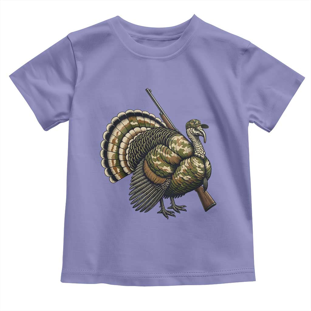 Funny Camo Turkey Hunter Rifle Gift Toddler T Shirt - Wonder Print Shop