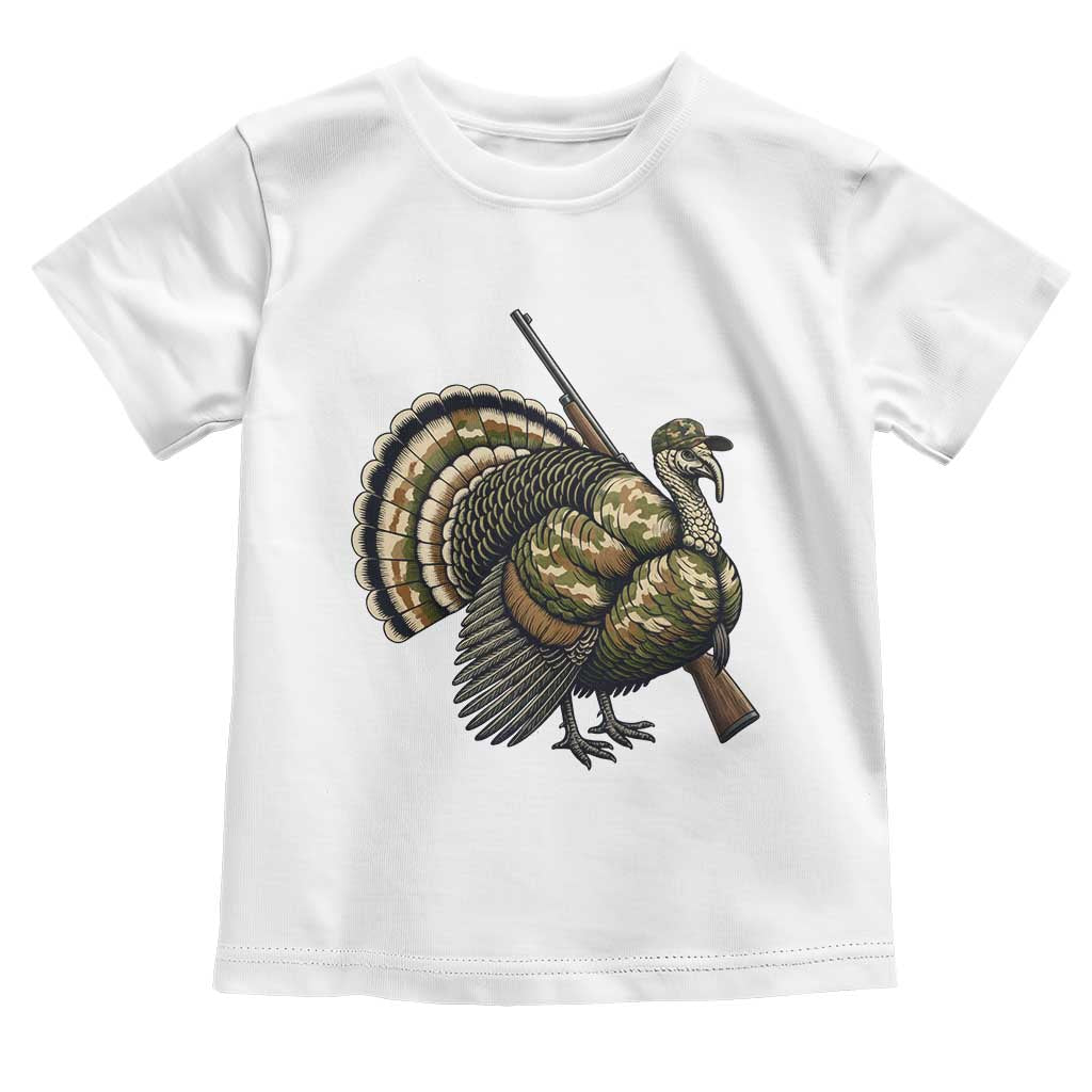 Funny Camo Turkey Hunter Rifle Gift Toddler T Shirt - Wonder Print Shop