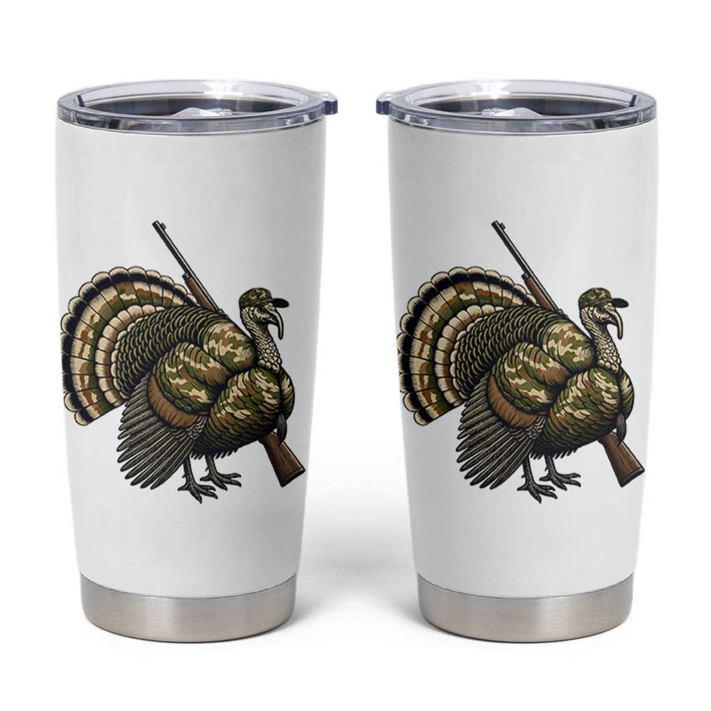 Funny Camo Turkey Hunter Rifle Gift Tumbler Cup - Wonder Print Shop