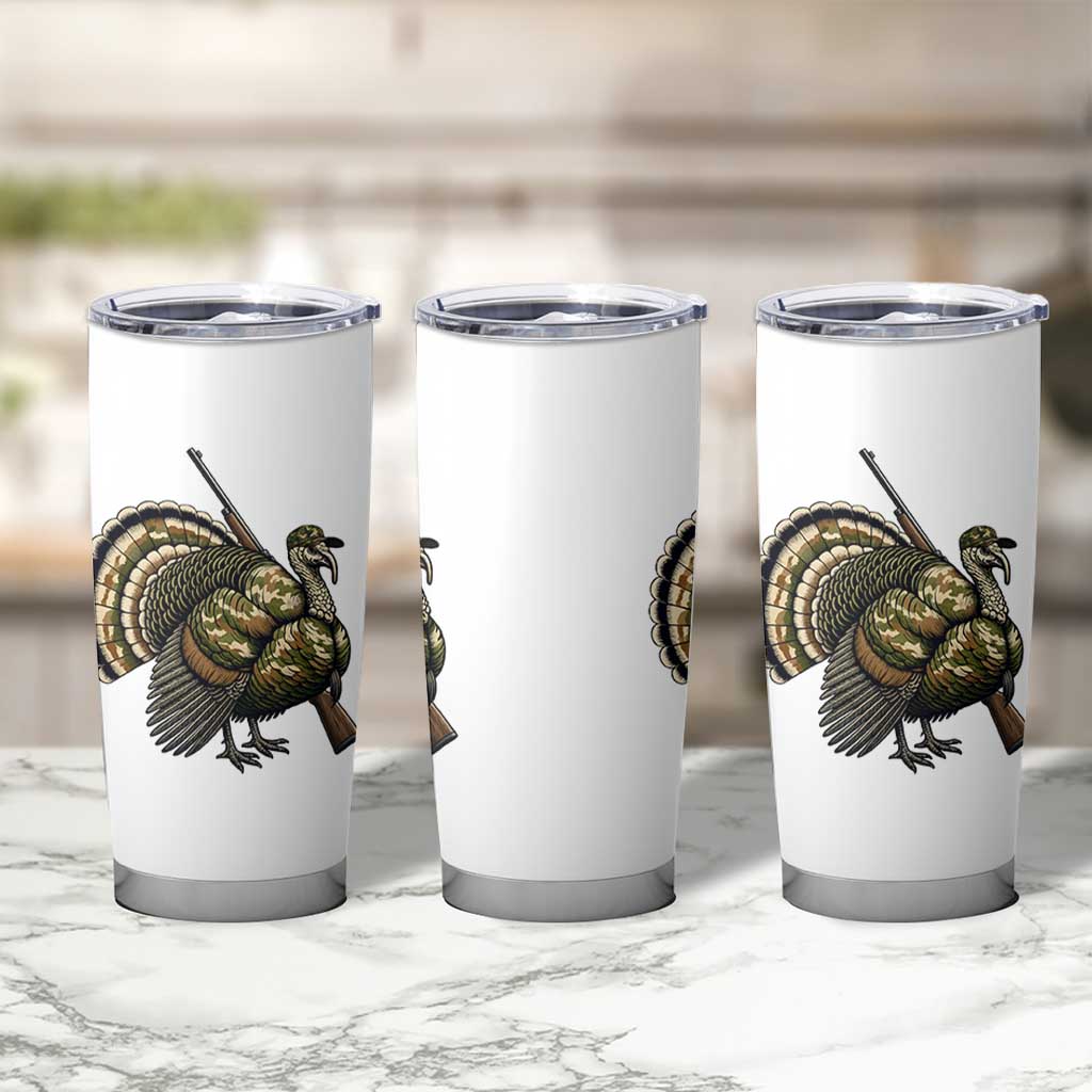Funny Camo Turkey Hunter Rifle Gift Tumbler Cup - Wonder Print Shop