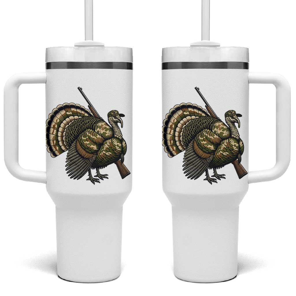 Funny Camo Turkey Hunter Rifle Gift Tumbler With Handle - Wonder Print Shop