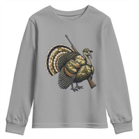 Funny Camo Turkey Hunter Rifle Gift Youth Sweatshirt - Wonder Print Shop