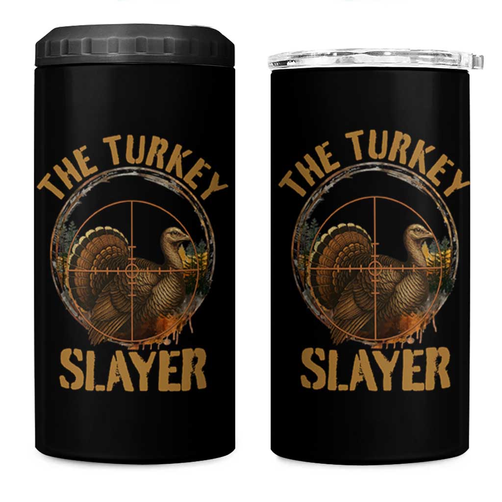 The Turkey Slayer 4 in 1 Can Cooler Tumbler Funny Hunting Season Gift - Wonder Print Shop