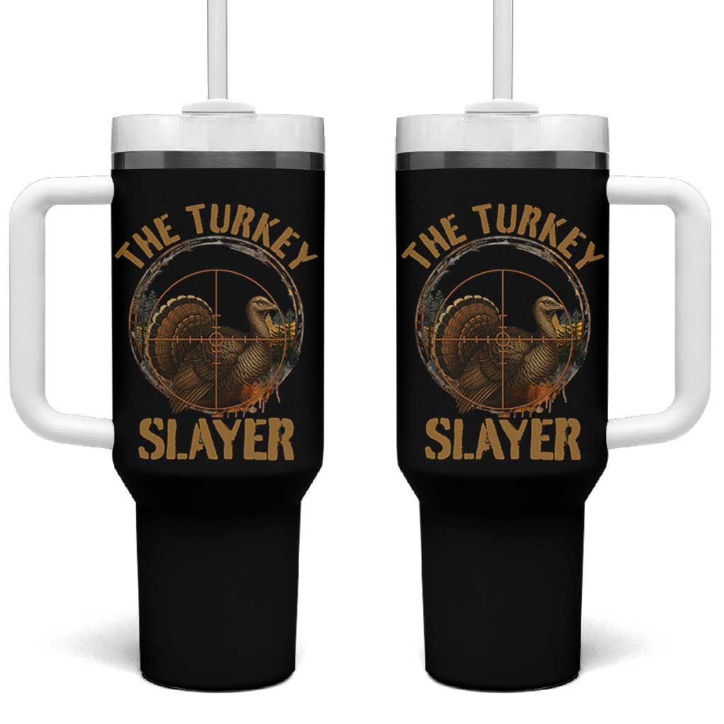 The Turkey Slayer Tumbler With Handle Funny Hunting Season Gift - Wonder Print Shop
