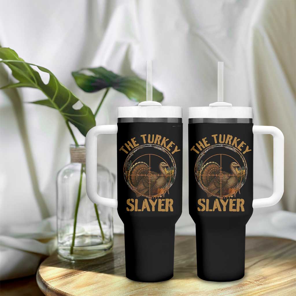 The Turkey Slayer Tumbler With Handle Funny Hunting Season Gift - Wonder Print Shop