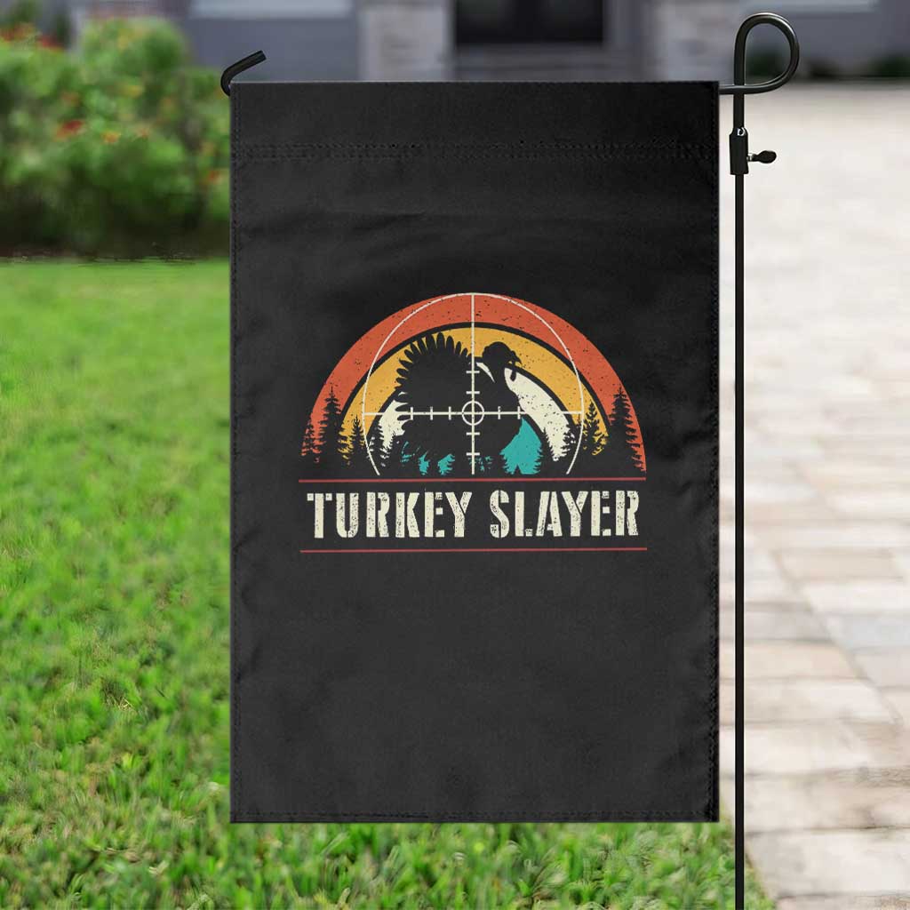 Turkey Slayer Garden Flag Vintage Sunset Hunting Season Gift - Wonder Print Shop