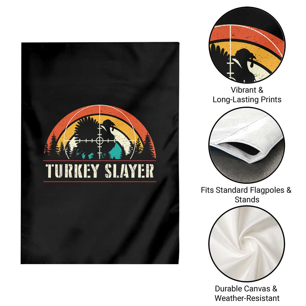 Turkey Slayer Garden Flag Vintage Sunset Hunting Season Gift - Wonder Print Shop
