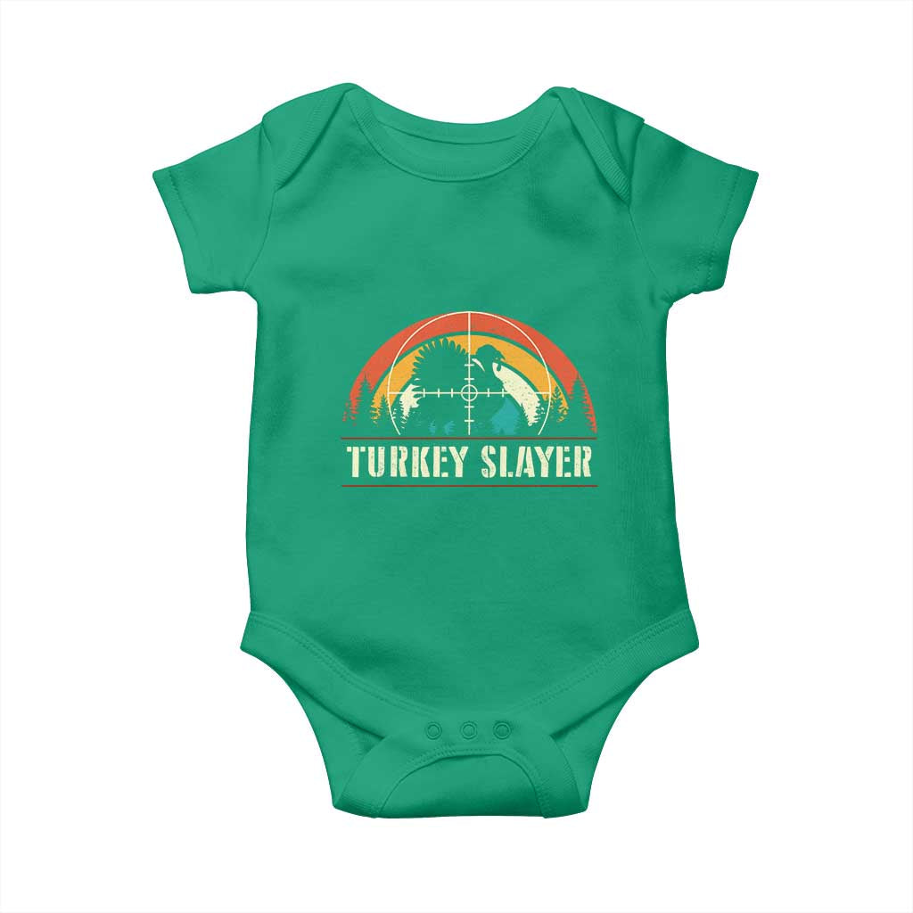 Turkey Slayer Baby Onesie Vintage Sunset Hunting Season Gift - Wonder Print Shop
