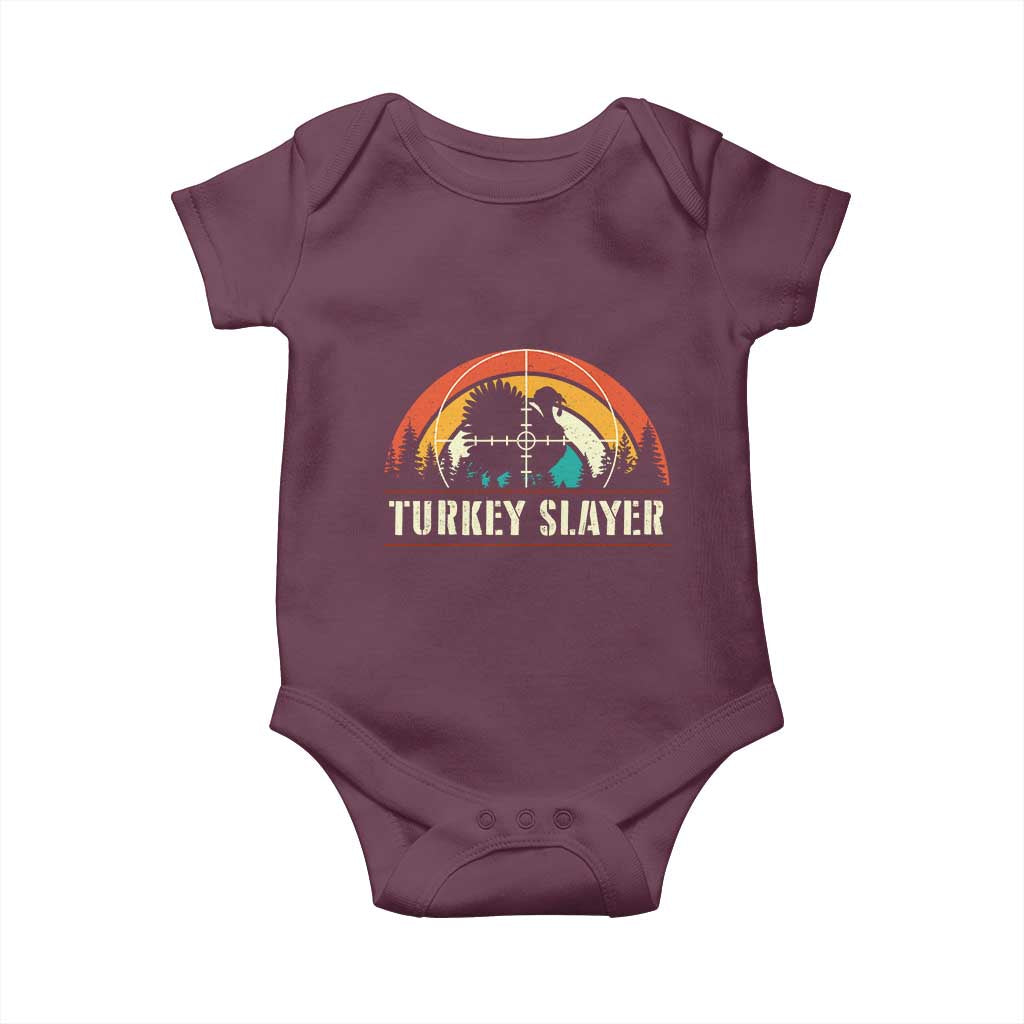 Turkey Slayer Baby Onesie Vintage Sunset Hunting Season Gift - Wonder Print Shop