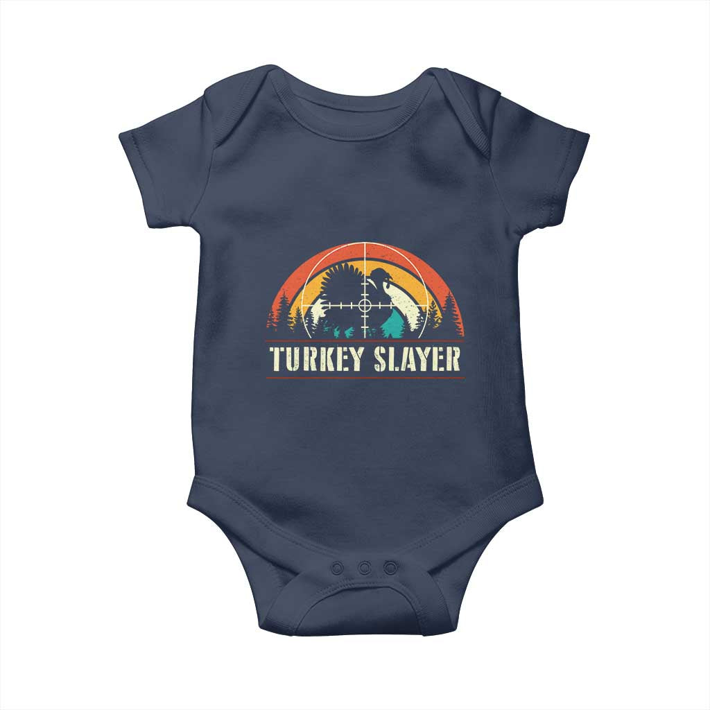 Turkey Slayer Baby Onesie Vintage Sunset Hunting Season Gift - Wonder Print Shop