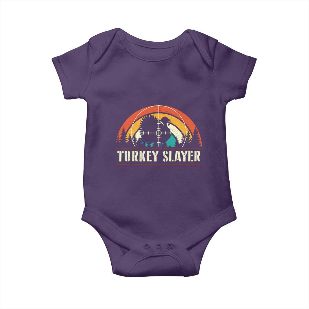 Turkey Slayer Baby Onesie Vintage Sunset Hunting Season Gift - Wonder Print Shop