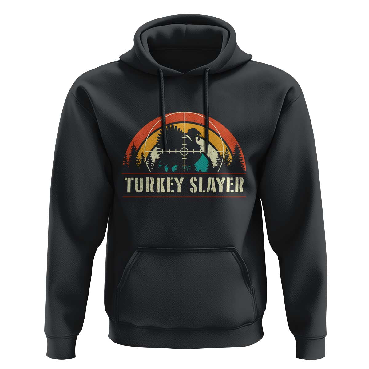 Turkey Slayer Hoodie Vintage Sunset Hunting Season Gift - Wonder Print Shop