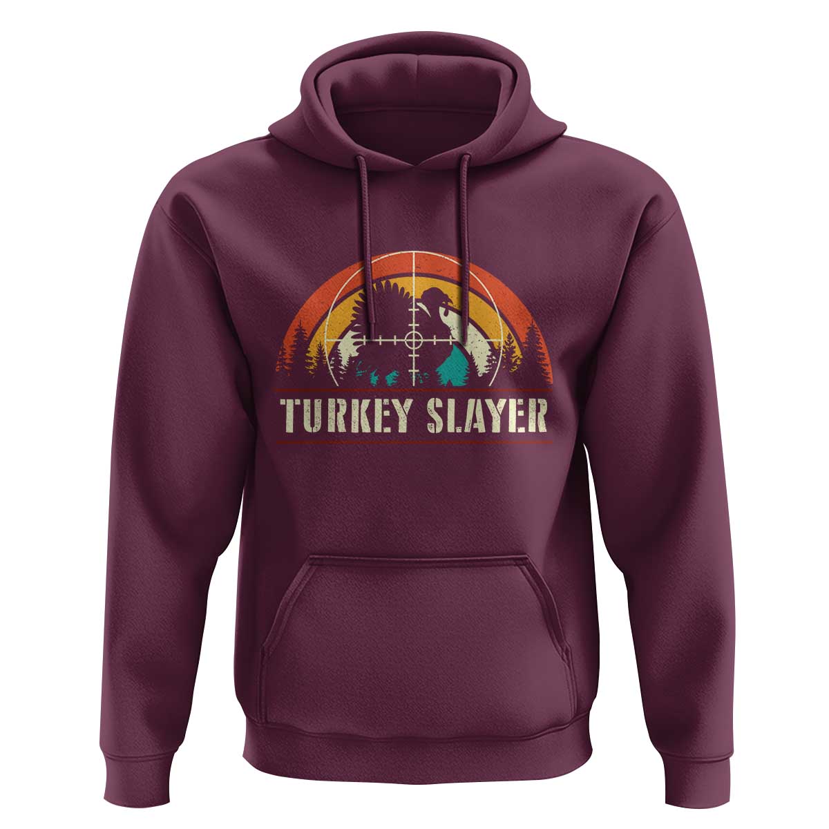 Turkey Slayer Hoodie Vintage Sunset Hunting Season Gift - Wonder Print Shop