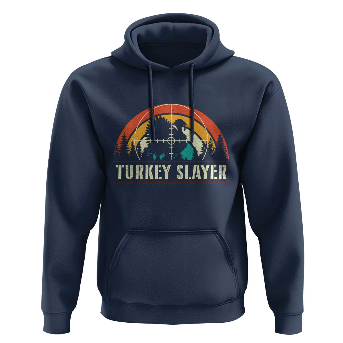 Turkey Slayer Hoodie Vintage Sunset Hunting Season Gift - Wonder Print Shop