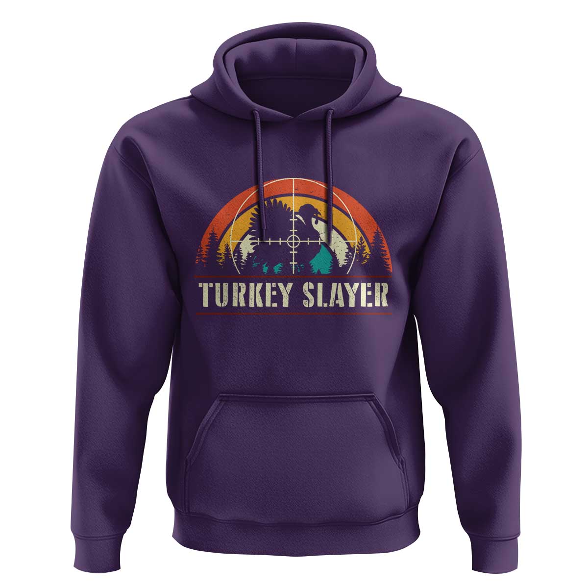 Turkey Slayer Hoodie Vintage Sunset Hunting Season Gift - Wonder Print Shop