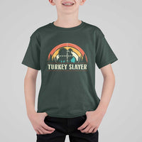 Turkey Slayer T Shirt For Kid Vintage Sunset Hunting Season Gift - Wonder Print Shop
