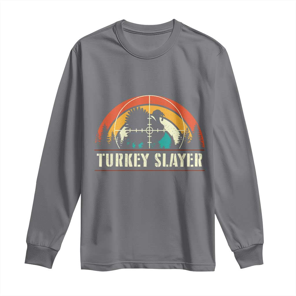 Turkey Slayer Long Sleeve Shirt Vintage Sunset Hunting Season Gift - Wonder Print Shop