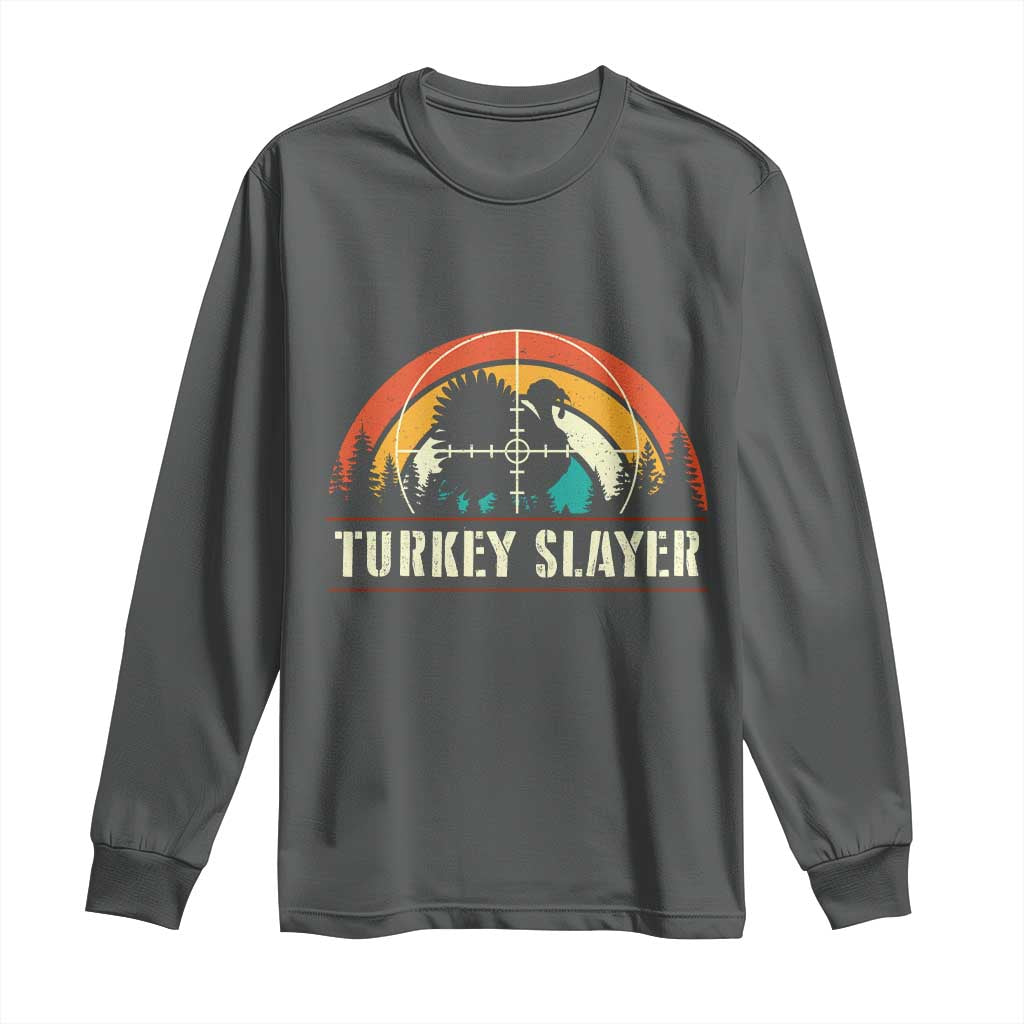 Turkey Slayer Long Sleeve Shirt Vintage Sunset Hunting Season Gift - Wonder Print Shop