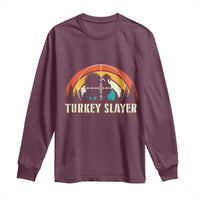Turkey Slayer Long Sleeve Shirt Vintage Sunset Hunting Season Gift - Wonder Print Shop