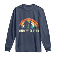 Turkey Slayer Long Sleeve Shirt Vintage Sunset Hunting Season Gift - Wonder Print Shop