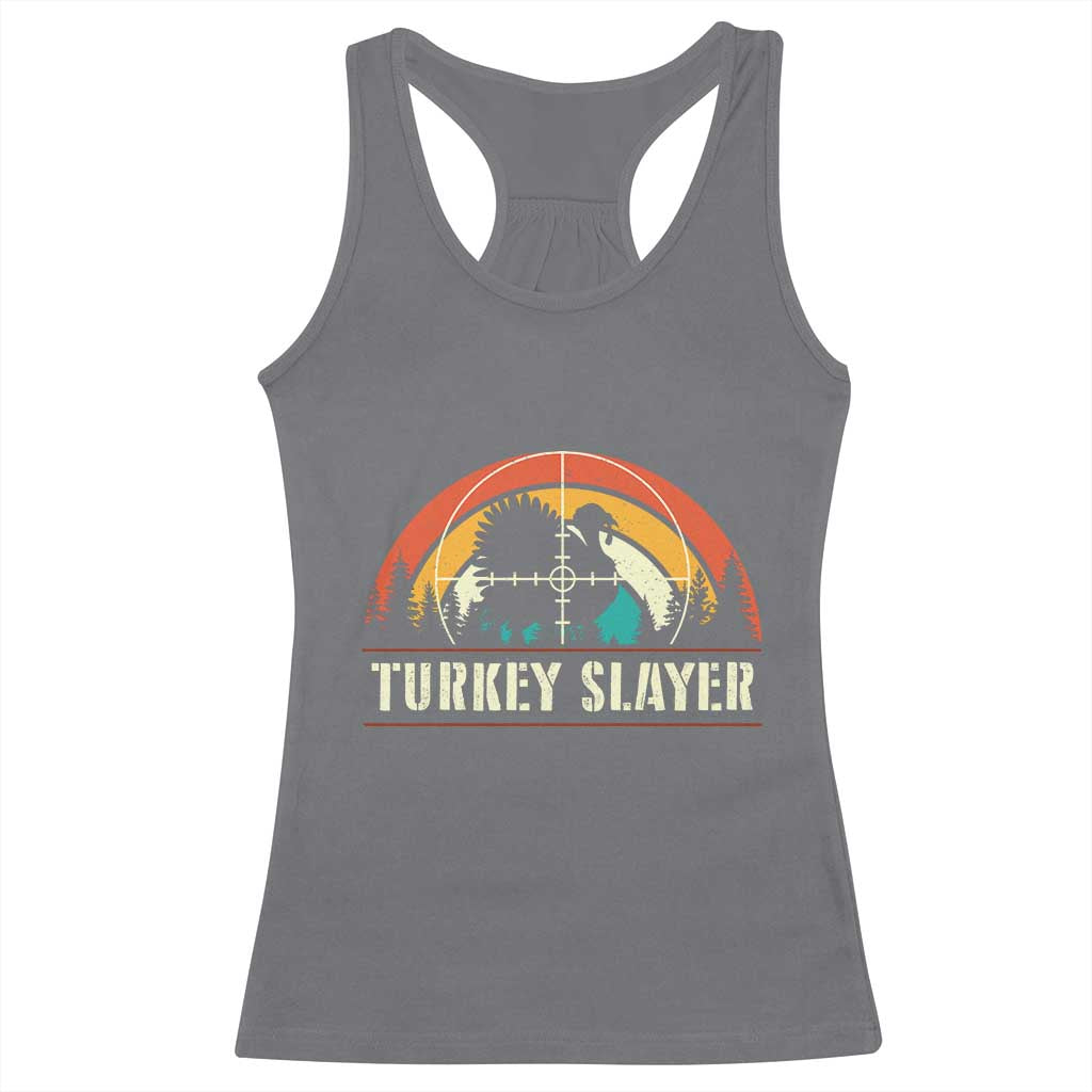 Turkey Slayer Racerback Tank Top Vintage Sunset Hunting Season Gift - Wonder Print Shop