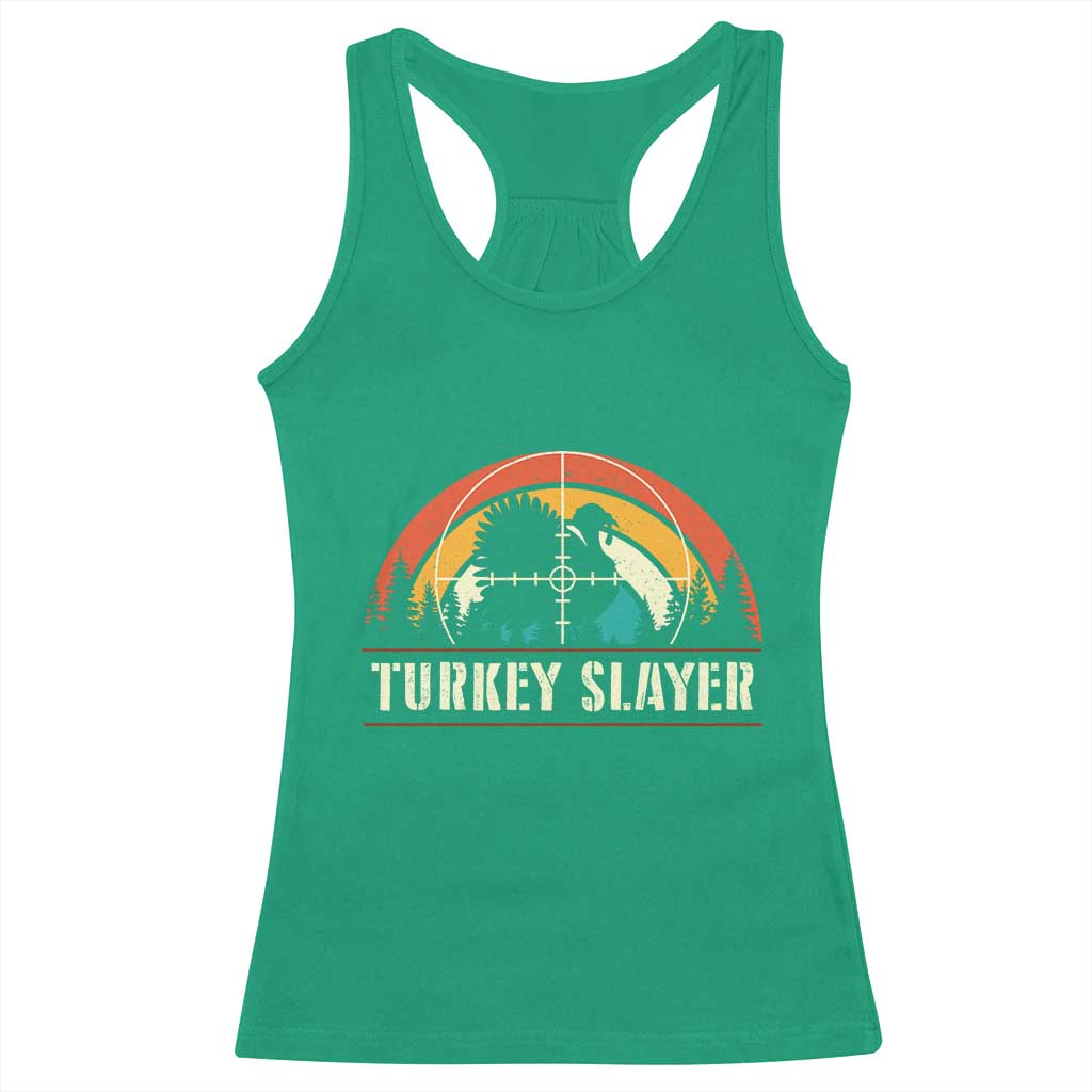 Turkey Slayer Racerback Tank Top Vintage Sunset Hunting Season Gift - Wonder Print Shop