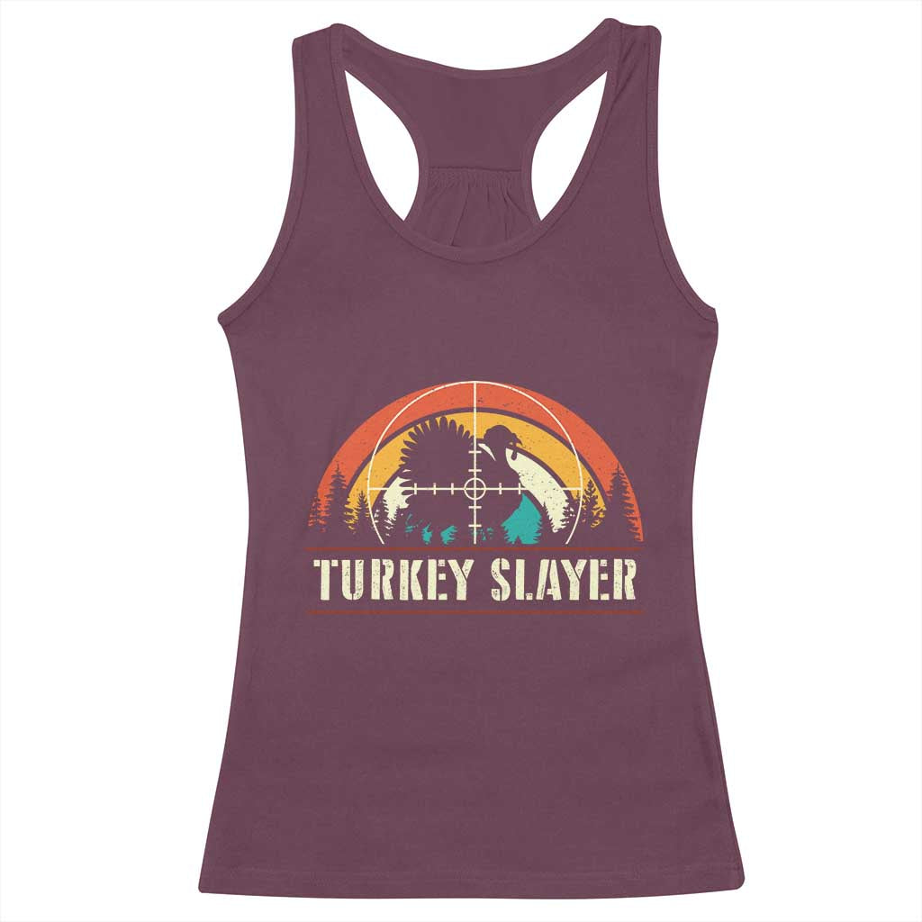 Turkey Slayer Racerback Tank Top Vintage Sunset Hunting Season Gift - Wonder Print Shop