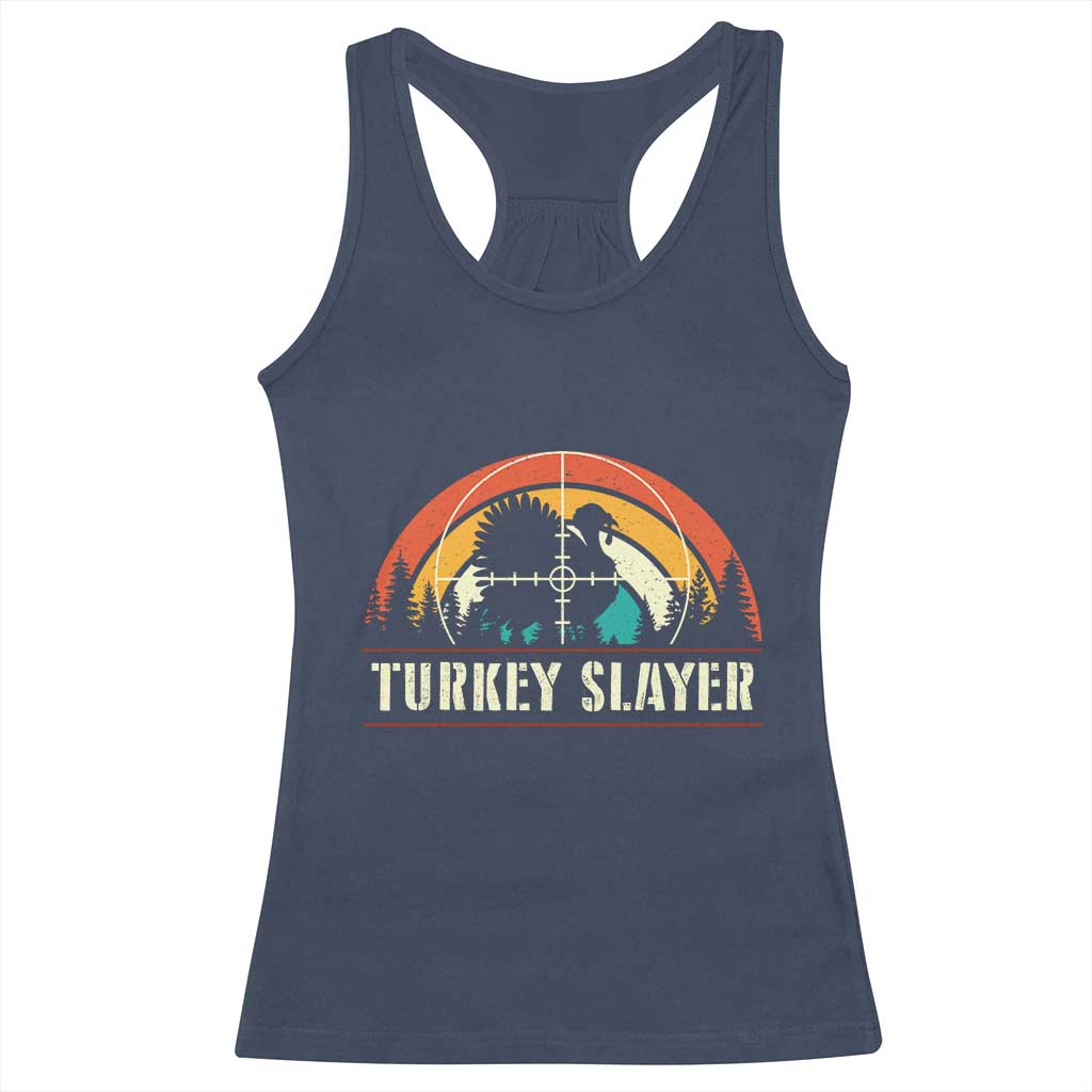 Turkey Slayer Racerback Tank Top Vintage Sunset Hunting Season Gift - Wonder Print Shop