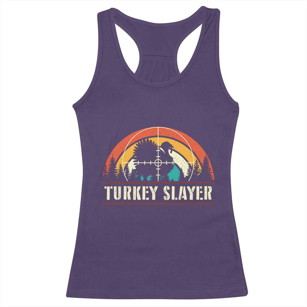 Turkey Slayer Racerback Tank Top Vintage Sunset Hunting Season Gift - Wonder Print Shop