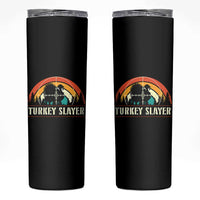 Turkey Slayer Skinny Tumbler Vintage Sunset Hunting Season Gift - Wonder Print Shop