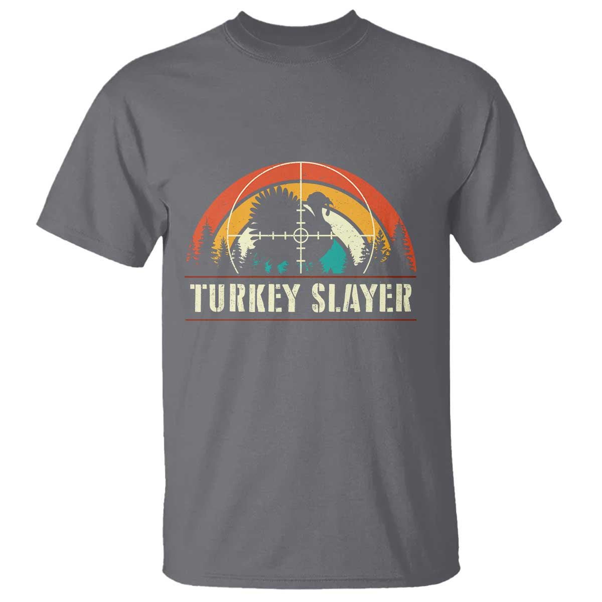 Turkey Slayer T Shirt Vintage Sunset Hunting Season Gift - Wonder Print Shop