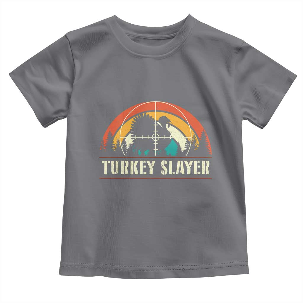 Turkey Slayer Toddler T Shirt Vintage Sunset Hunting Season Gift - Wonder Print Shop