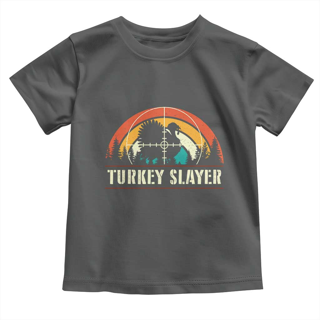 Turkey Slayer Toddler T Shirt Vintage Sunset Hunting Season Gift - Wonder Print Shop