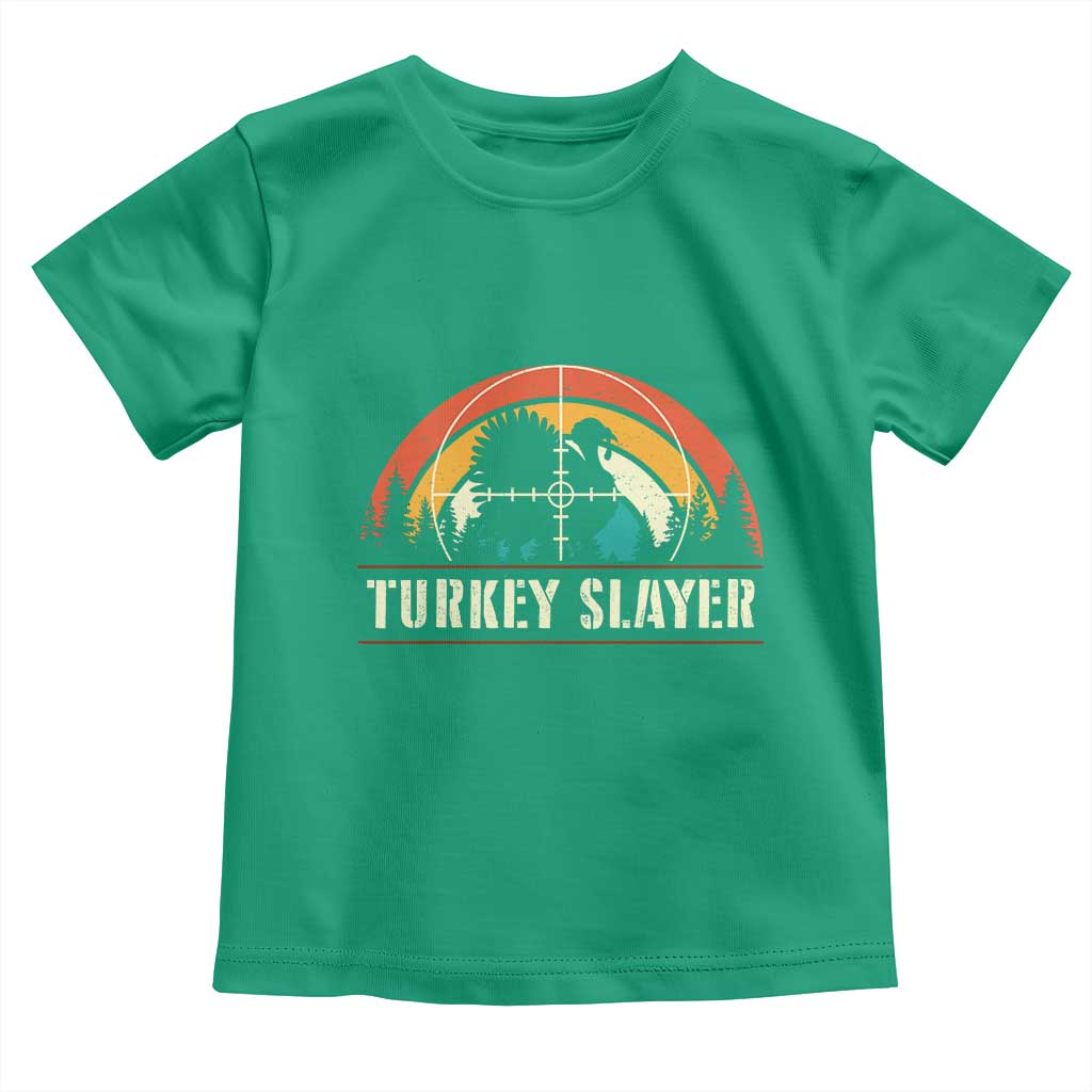 Turkey Slayer Toddler T Shirt Vintage Sunset Hunting Season Gift - Wonder Print Shop