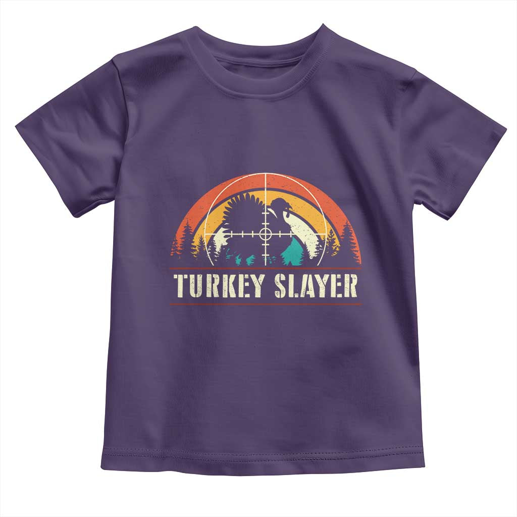 Turkey Slayer Toddler T Shirt Vintage Sunset Hunting Season Gift - Wonder Print Shop