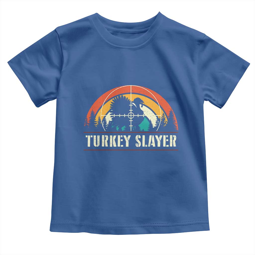 Turkey Slayer Toddler T Shirt Vintage Sunset Hunting Season Gift - Wonder Print Shop