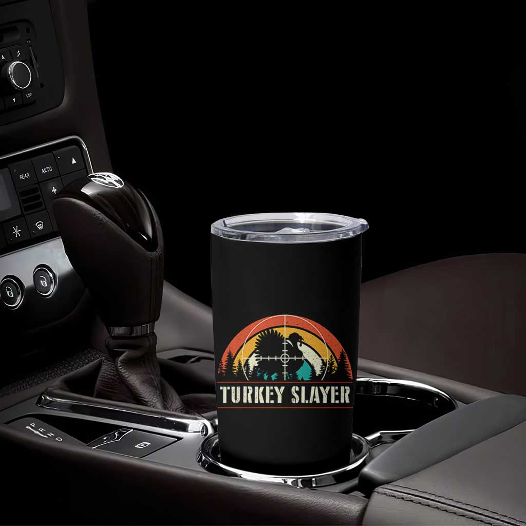 Turkey Slayer Tumbler Cup Vintage Sunset Hunting Season Gift - Wonder Print Shop