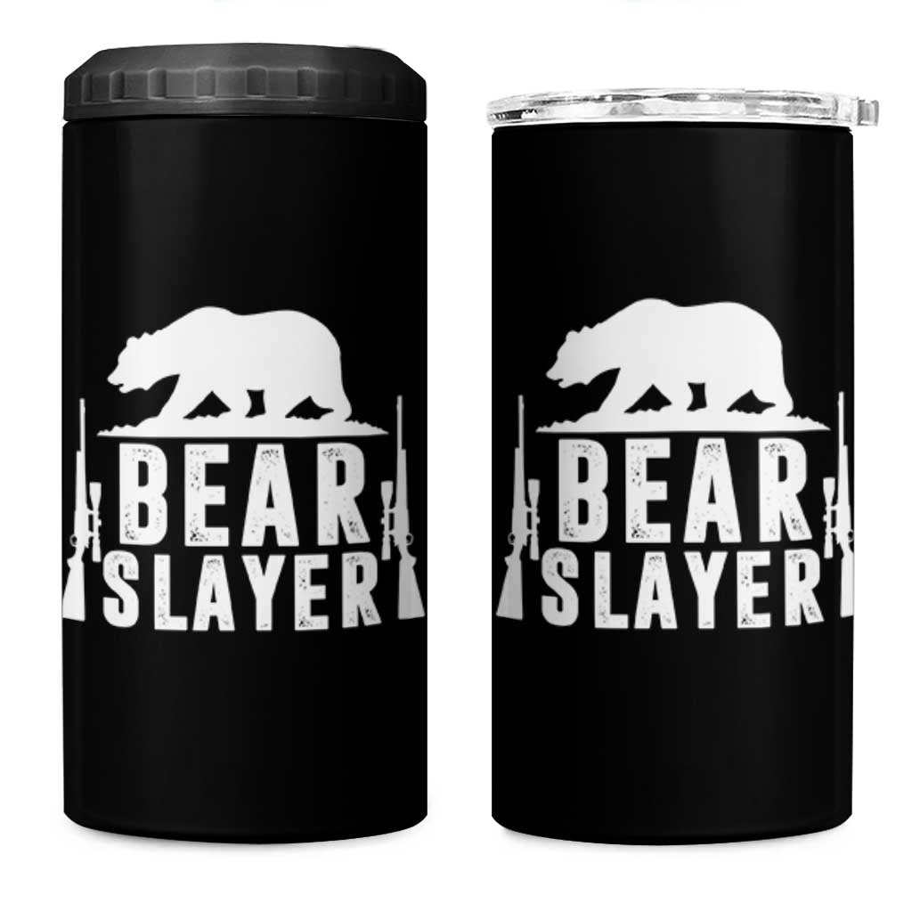 Bear Slayer 4 in 1 Can Cooler Tumbler Hunting Season Gift - Wonder Print Shop