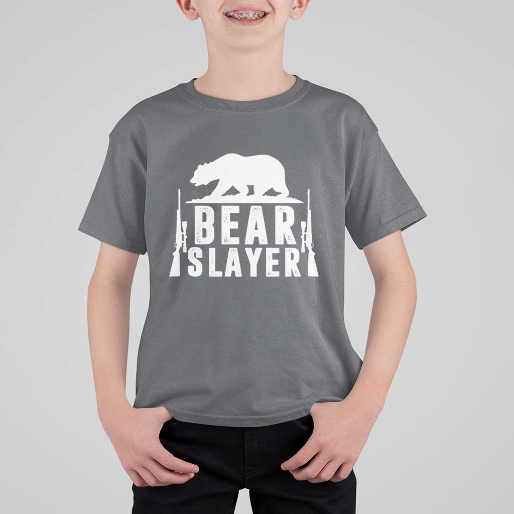 Bear Slayer T Shirt For Kid Hunting Season Gift - Wonder Print Shop