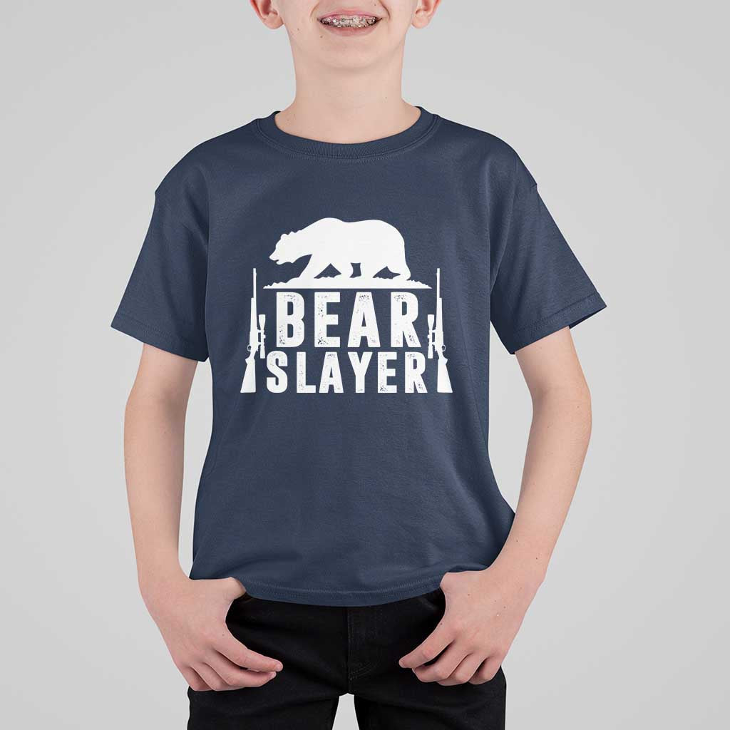 Bear Slayer T Shirt For Kid Hunting Season Gift - Wonder Print Shop