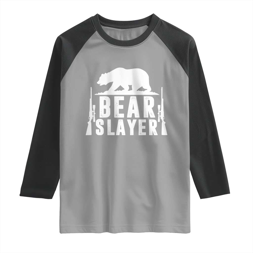 Bear Slayer Raglan Shirt Hunting Season Gift - Wonder Print Shop
