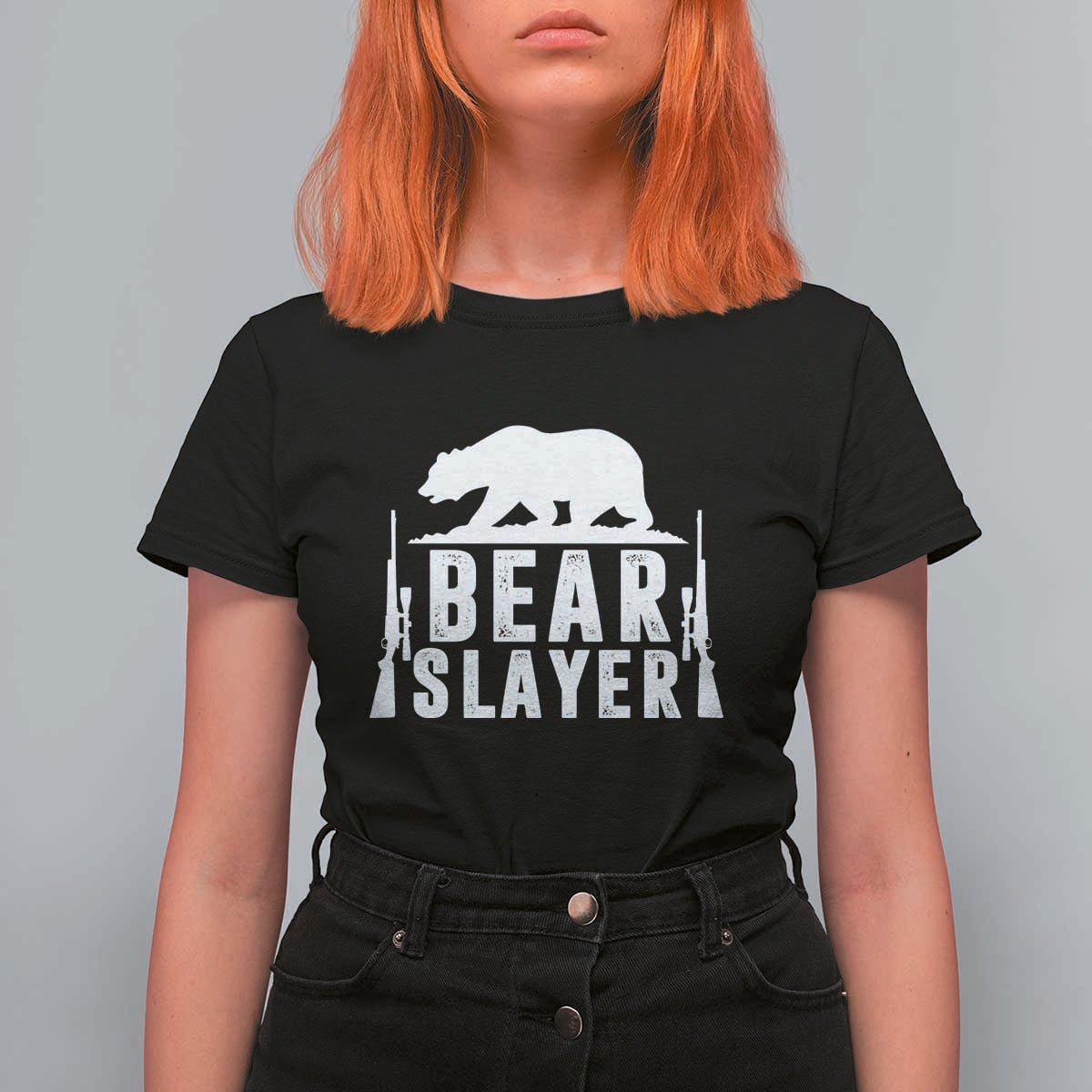 Bear Slayer T Shirt For Women Hunting Season Gift - Wonder Print Shop