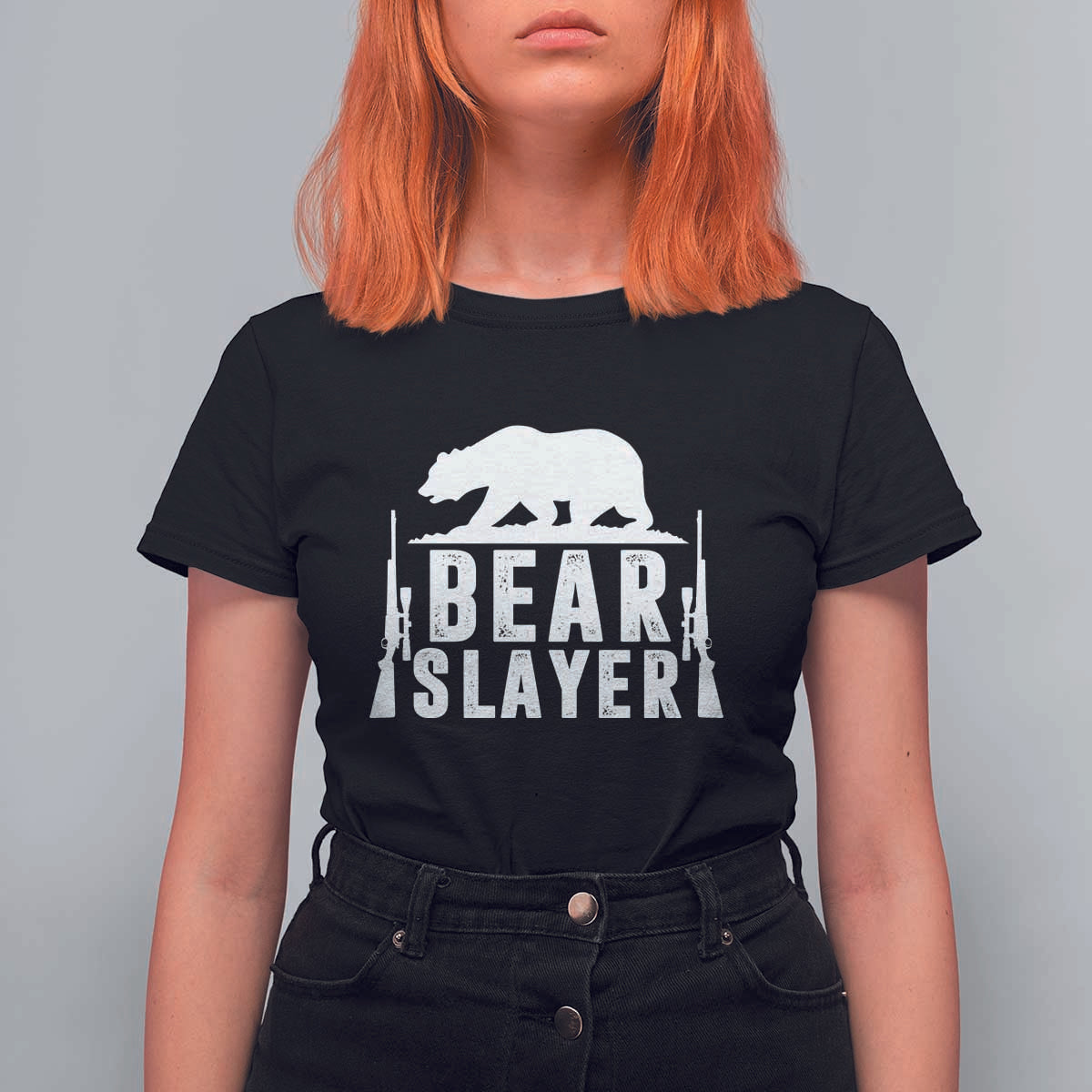 Bear Slayer T Shirt For Women Hunting Season Gift - Wonder Print Shop