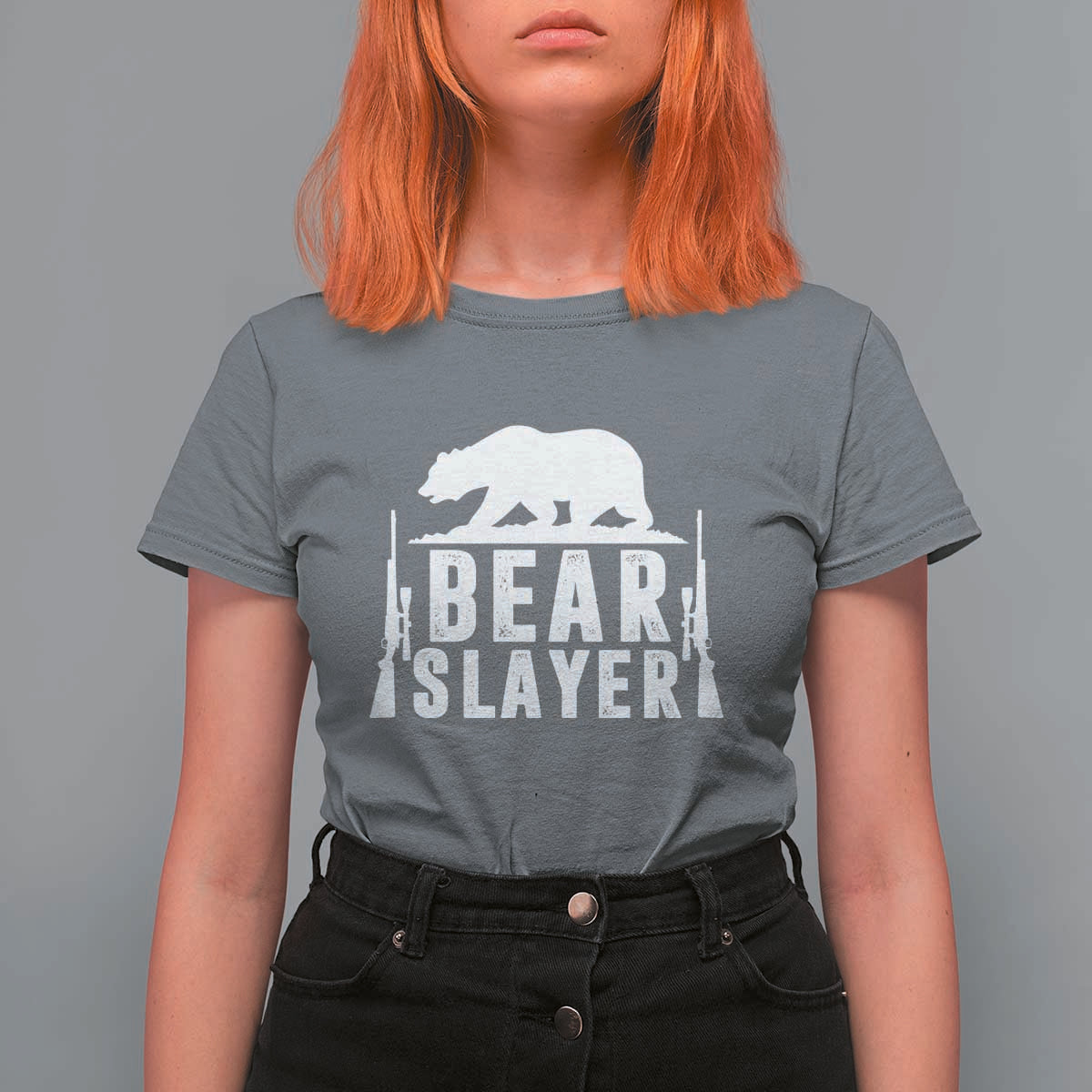 Bear Slayer T Shirt For Women Hunting Season Gift - Wonder Print Shop