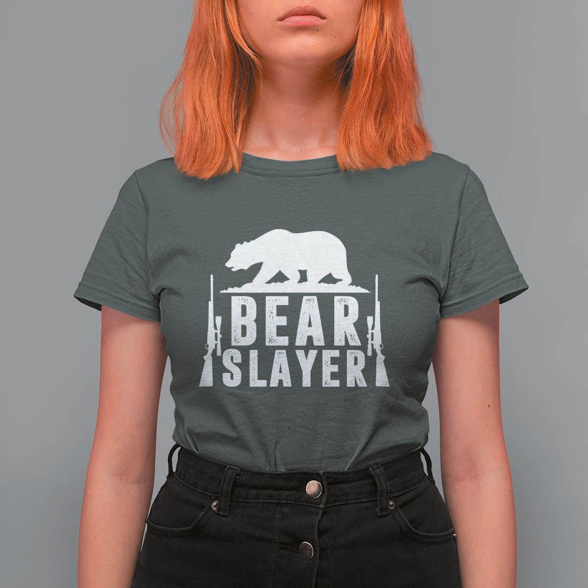 Bear Slayer T Shirt For Women Hunting Season Gift - Wonder Print Shop