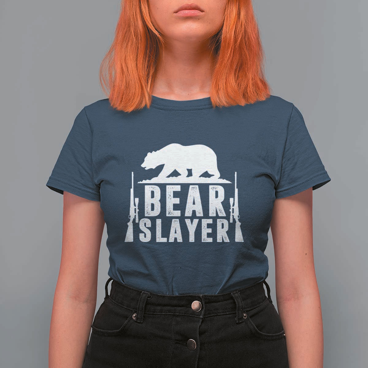Bear Slayer T Shirt For Women Hunting Season Gift - Wonder Print Shop